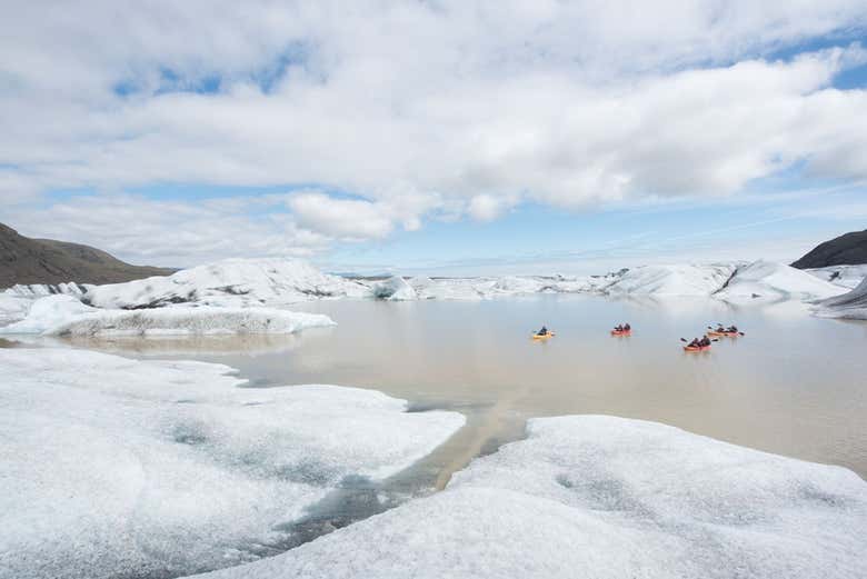 Tour en kayak por el glaciar Vatnajökull