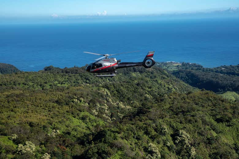 Paseo en helicóptero por la selva tropical de Hana