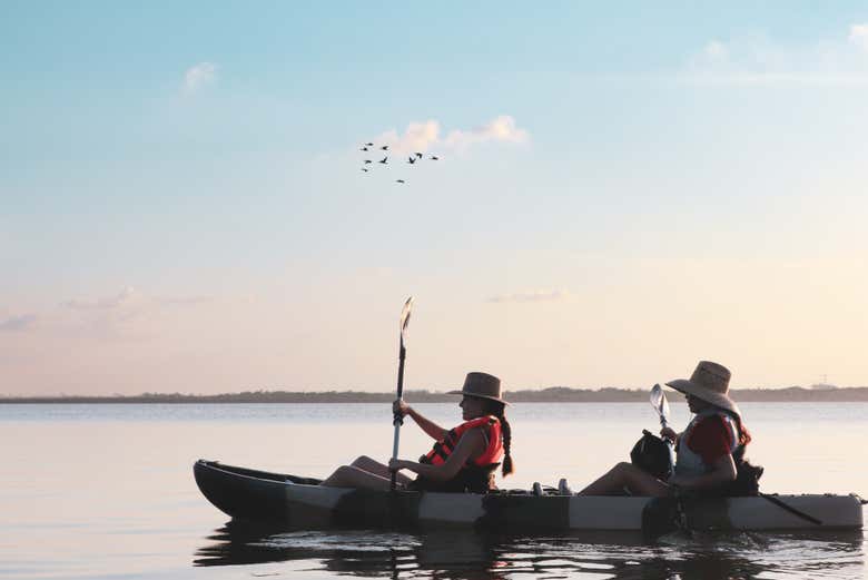 Tour en kayak por la laguna Nichupté