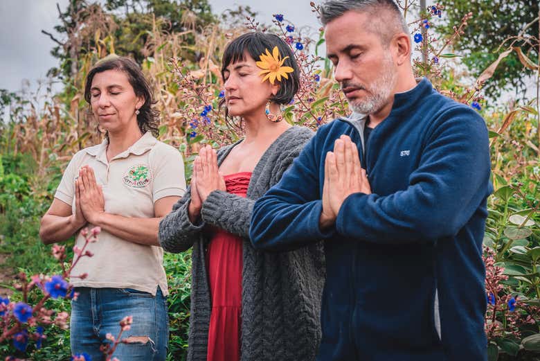 Sesión de aromaterapia y meditación en la finca Tierra Activa