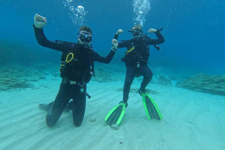Bautismo de buceo en Son Xoriguer
