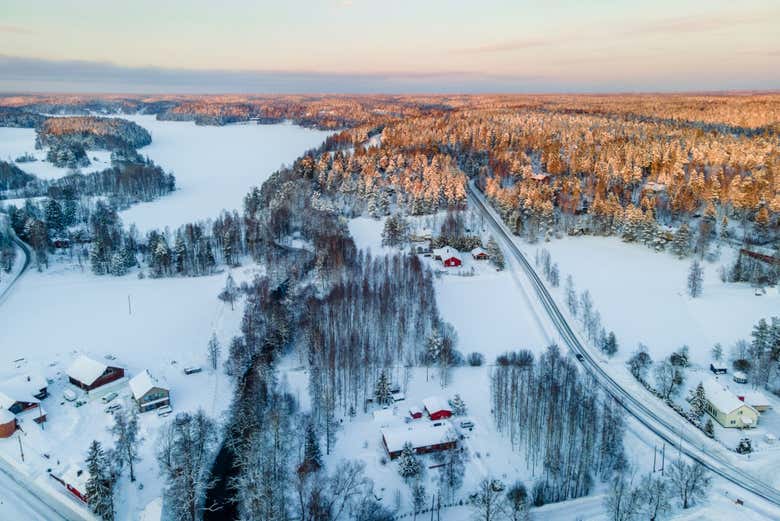 Paseo en raquetas de nieve por Inari