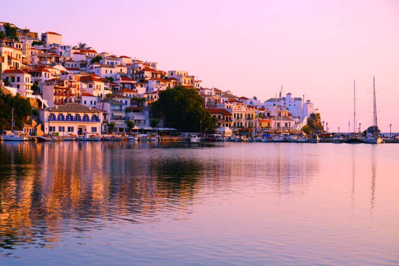 Tour por Skópelos al atardecer