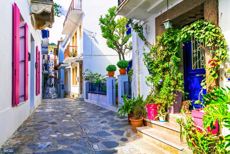 Tour por Skópelos, Pyrgos y playa Panormos