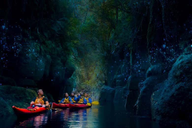 Tour en kayak por el lago McLaren con avistamiento de luciérnagas