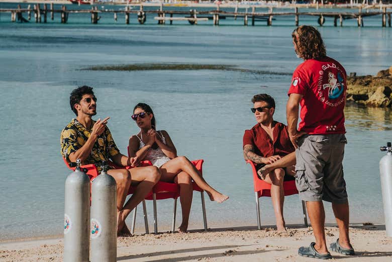 Bautismo de buceo en Mahahual