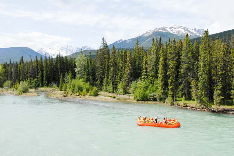 Rafting en el río Athabasca