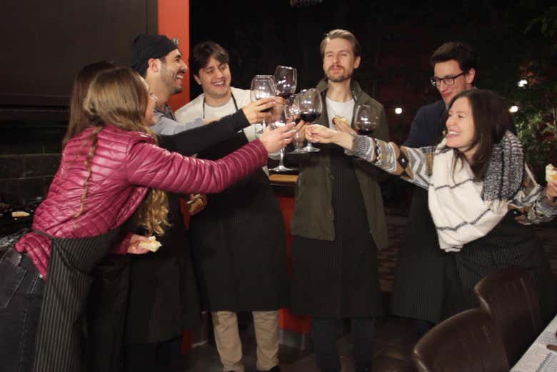 Asado argentino en el barrio de Colegiales