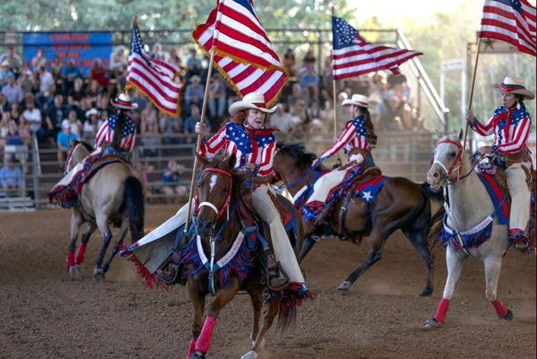 Entrada a un rodeo en Texas