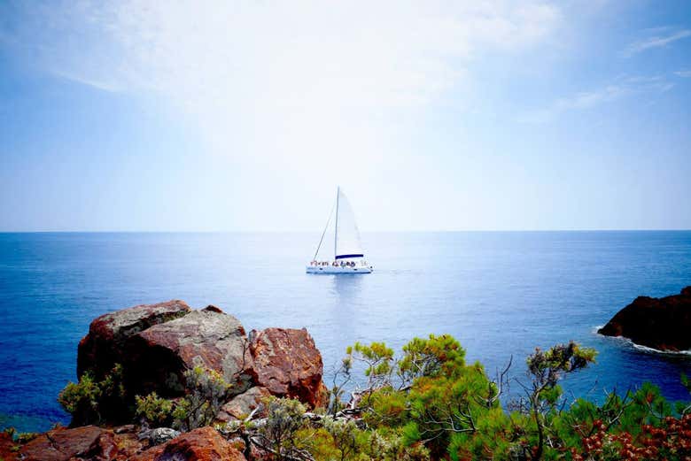 Excursión a Cala Blanca en catamarán