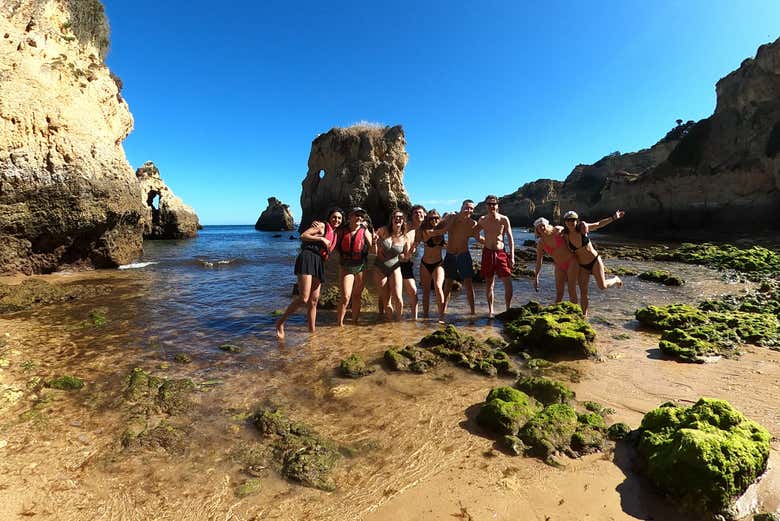 Paseo en barco + Kayak en la costa de Alvor