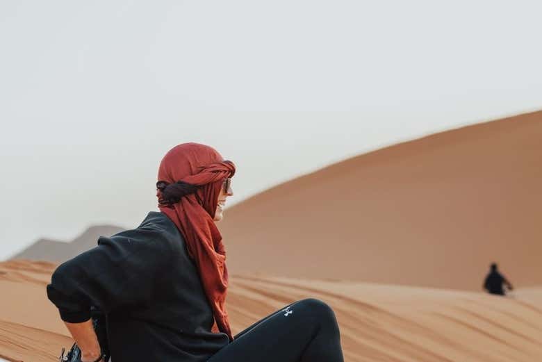 Amanecer o atardecer en el desierto de Merzouga