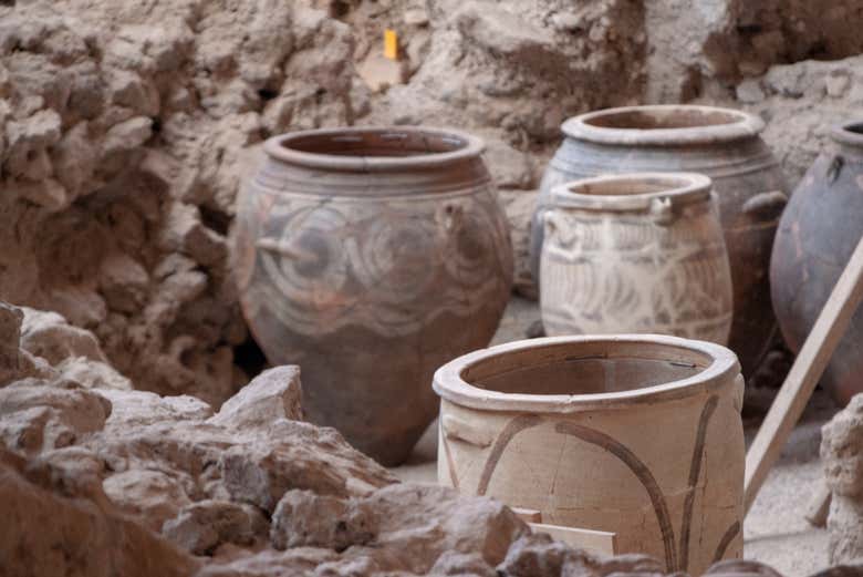 Entrada al yacimiento arqueológico de Akrotiri