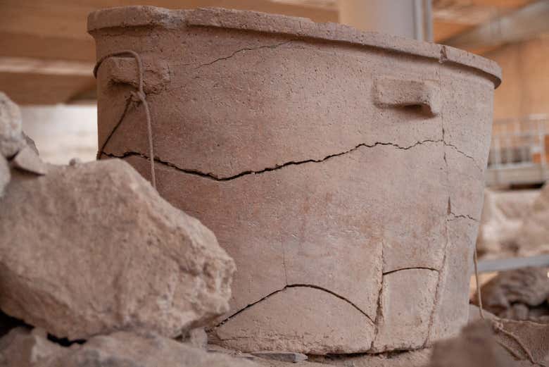 Entrada al yacimiento arqueológico de Akrotiri