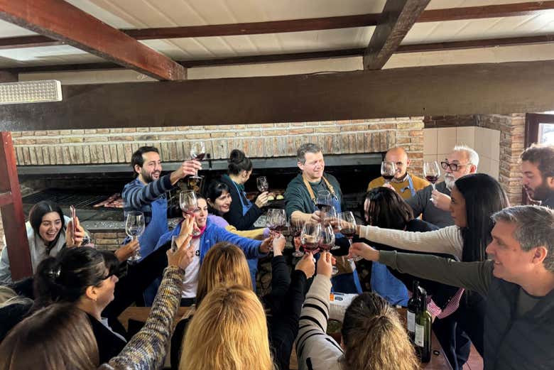 Asado uruguayo en la bodega Ángel Fallabrino