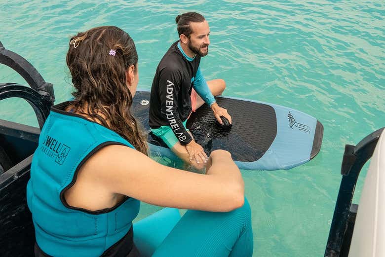 Fliteboard en la laguna Bacalar