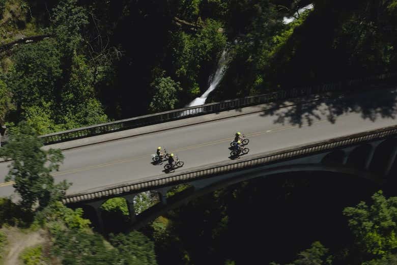 Alquiler de bicicleta eléctrica en las cataratas de Multnomah