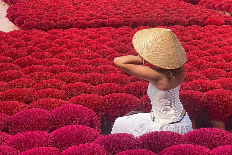 Excursión al pueblo del incienso + Taller de sombreros vietnamitas