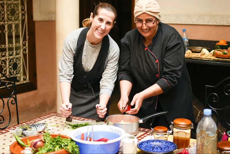 Clase de tajín marroquí en Agadir