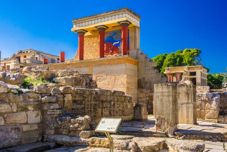 Entrada al Palacio de Knossos con audioguía