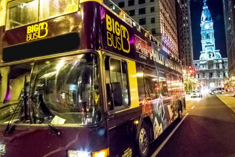 Tour nocturno en autobús descapotable por Filadelfia