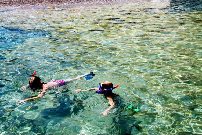 Snorkel en la costa de Canea