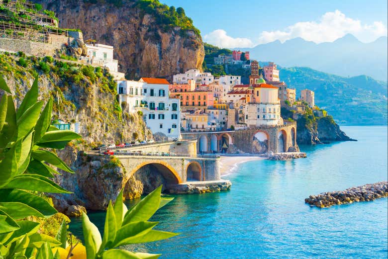 Excursión a la Costa Amalfitana en autobús + Barco a Positano y Amalfi