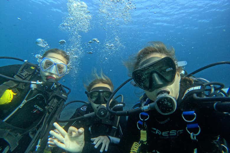 Bautismo de buceo en la isla del Fraile
