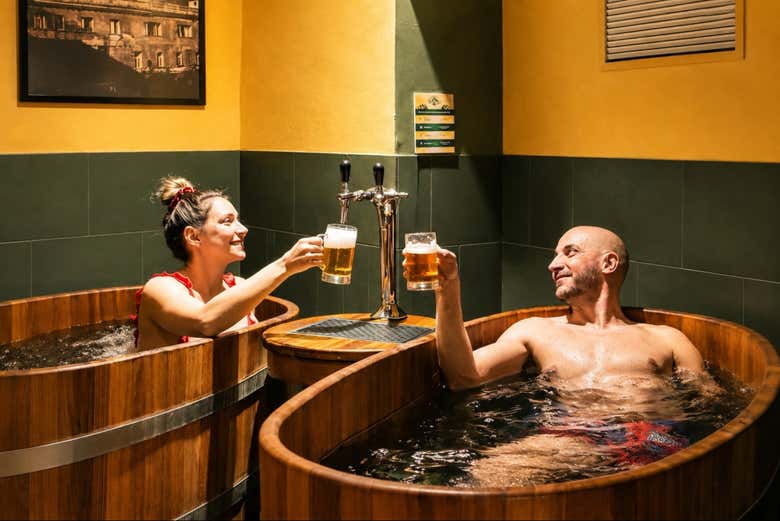 Beer spa en el balneario Lukács