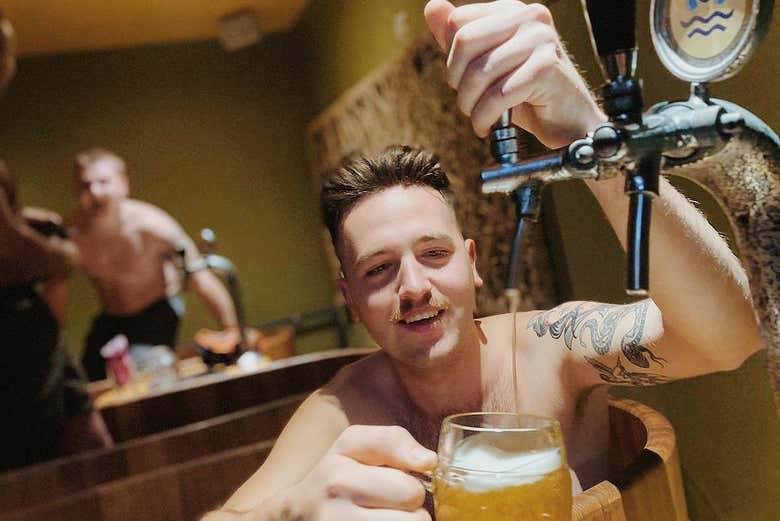 Beer spa en el balneario Lukács