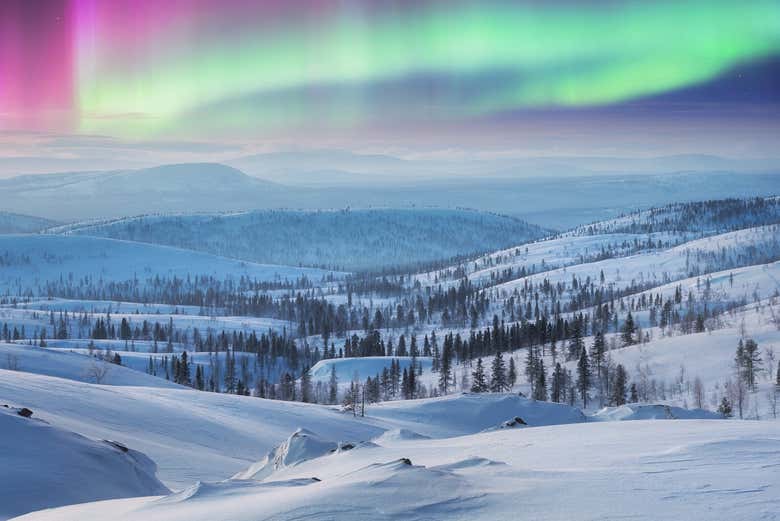Tour de la aurora boreal en el lago Inari