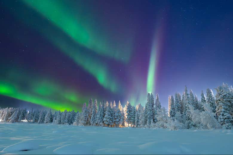 Tour de la aurora boreal en el lago Inari