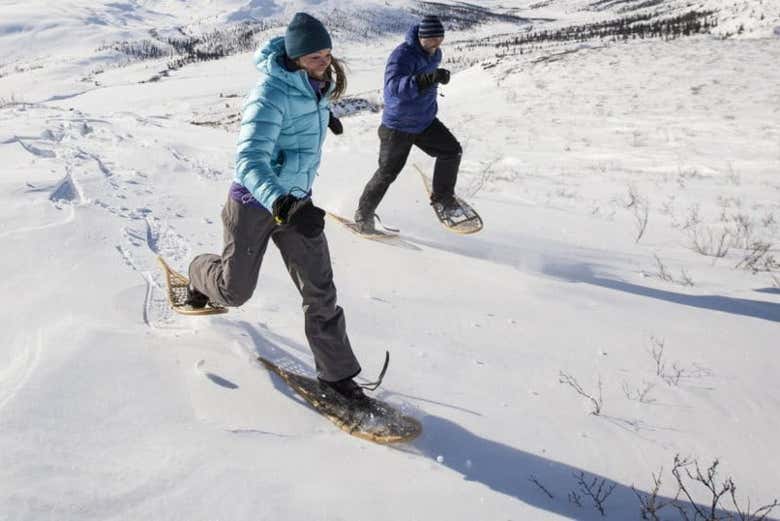 Paseo con raquetas de nieve