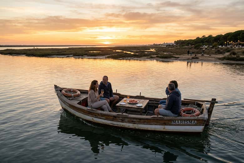 Paseo en barco por la ría de Punta Umbría al atardecer