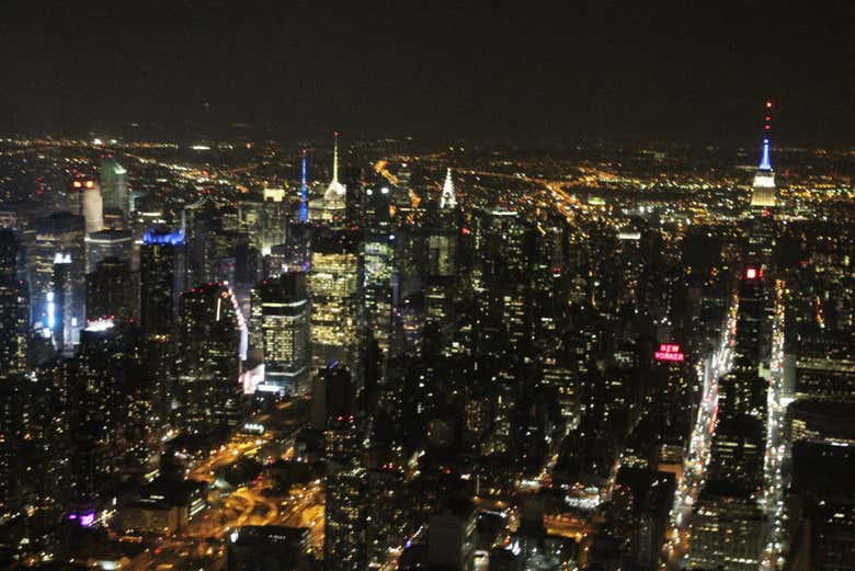 Paseo nocturno en helicóptero por Nueva York