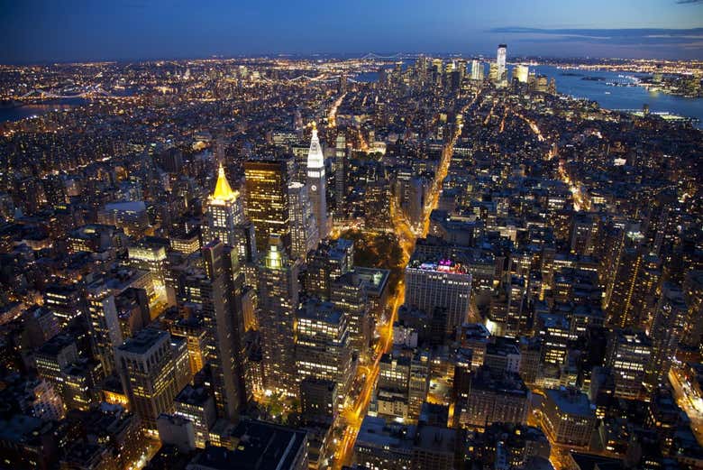 Paseo nocturno en helicóptero por Nueva York
