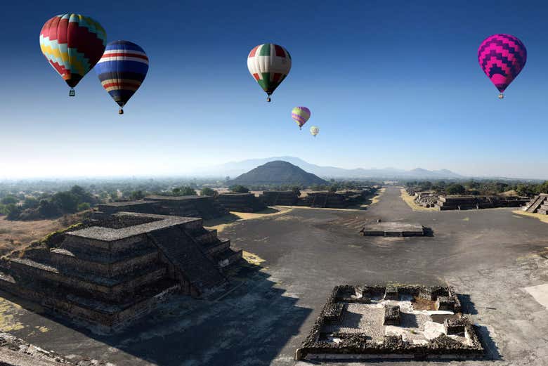 Paseo en globo sobre Teotihuacán